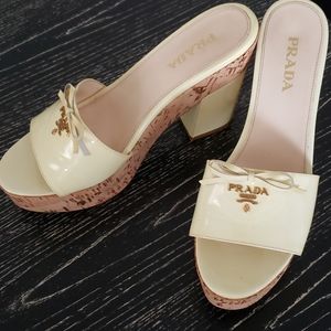 Prada Cork Wedge Sandals